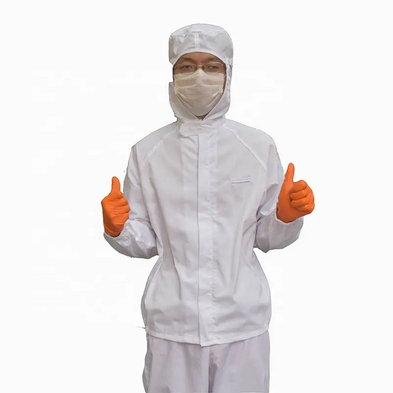 Customized Printed Logo Hooded Working Suit Food Industry Coverall Reusable Food Factory Uniform
