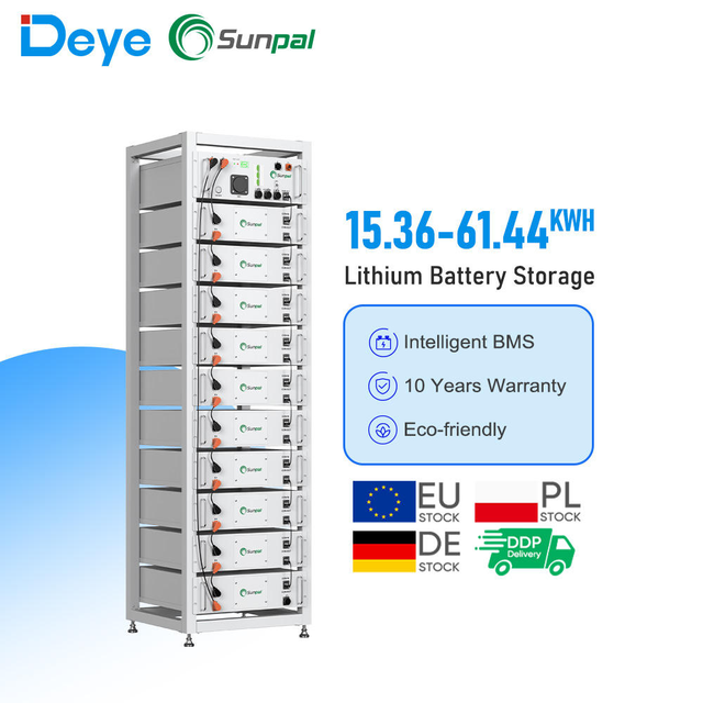 Deye Home Solar Lithium Battery 51.2v 150Ah 200Ah 30KWh Lifepo4 Storage Battery ROHS