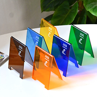 Plaque de Numéro de Table en Acrylique Orange Vitalité 3mm Personnalisable pour Restaurant, Bar, Café