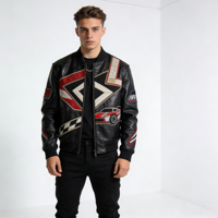 Vestes brodées traditionnelles pour hommes, veste en cuir vierge et veste en cuir PU fin en gros, commande en gros personnalisable