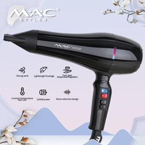 Secador de Pelo Iónico Profesional de 2500W con 3 Ajustes de Calor y 2 Velocidades, Motor AC, Función de Aire Frío, Concentrador y Boquilla, Calidad de Salón, Eléctrico para RV - Product Image 2