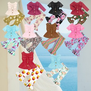 Tenues d'été sans manches à la <span class=keywords><strong>mode</strong></span> filles 2 pièces ensemble de vêtements pour enfants filles de 1 ans boutique ensembles de vêtements pour enfants en gros - Product Image 1
