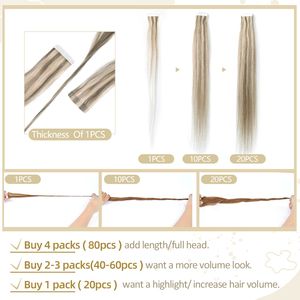 Extensiones de Cabello con Cinta Invisible Doble La Remy Virgin Cuticle, Aspecto Natural Sin Costuras, Cinta de Doble Cara, Profesional para Salón - Product Image 4