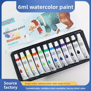 Ensemble de peinture à l'aquarelle et à la <span class=keywords><strong>gouache</strong></span> Hongxi, boîte d'art non toxique, tubes de 6 ml et 12 ml, lavable, pour débutants, enfants, toile et papier - Product Image 1