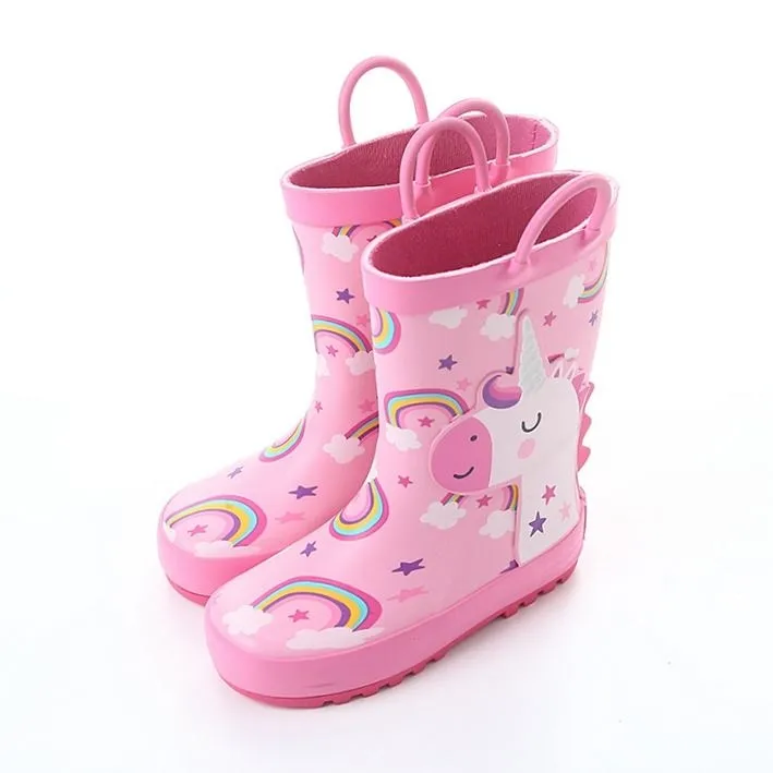 핫 세일 비 부팅 새로운 디자인 핑크 신발 어린이 아이의 고무 신발