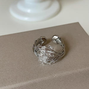 Vente en gros Personnalité Design Zircon Design Ouverture Bague Vintage Ne Se Décolore Pas Bijoux de Mode pour Homme Femme Cadeau - Product Image 6