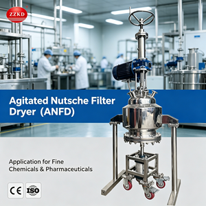 Secador de filtro Nutsche agitado de alta calidad SUS316L de grado GMP, equipo de secado de acero inoxidable de fábrica de 16 años, secado de alimentos - Product Image 1