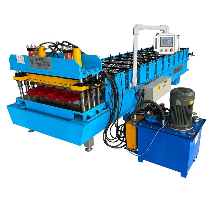 High Quality Automatic Roll Forming Color Steel Metal Profile Glazed Brick Roof Tile Making Machine