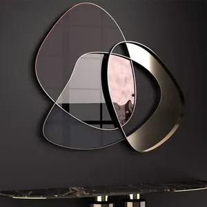 거실 가구 골동품 장식 원형 골드 철 프레임 벽 메이크업 거울 홈 장식