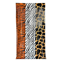 Rideau de franges métalliques en feuille d'aluminium pour toile de fond de fête, imprimé animal (Zèbre, Tigre, Girafe) – Fournitures de décoration pour mariage et anniversaire