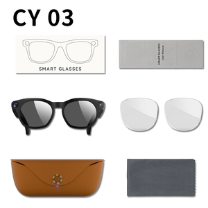 แว่นตาอัจฉริยะ CY03 Max รุ่นใหม่ กล้อง HD 8MP พร้อม AI แปลภาษาแบบเรียลไทม์  พร้อมเคสชาร์จ สำหรับการเดินทาง เหมาะสำหรับผู้ชายและผู้หญิง - Product Image 2
