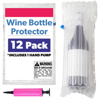 Sacs de protection pour bouteilles de vin à vente directe, compactes, avec colonnes d'air gonflables et pompe manuelle, en PE écologique et recyclable