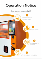 Distributeur automatique de jus d'orange fraîchement pressé avec écran tactile et gestion cloud pour les lieux commerciaux, libre-service et sans personnel