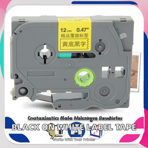 Cinta de Impresora TZC231 de 12 mm, Negra y Blanca, Laminada, Compatible con Impresoras <span class=keywords><strong>P</strong></span>-<span class=keywords><strong>touch</strong></span>, 8 m, para Impresora de Etiquetas PT-<span class=keywords><strong>E100</strong></span> - Product Image 2