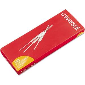 Juego de Compresores de Base Autoadhesivos Universales de Dos Puntas para Sujetadores de Papel, Capacidad de 2 Pulgadas, Centro de 2.75 Pulgadas, Plateado, Paquete de 100 - Product Image 3