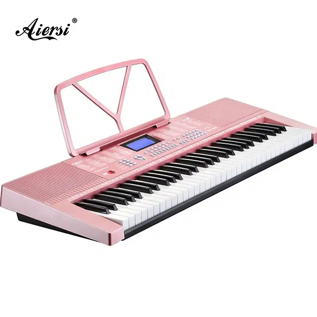 カスタムブランド格安工場価格ピンク色デスクトップデジタルピアノ61キー電子オルガン幼稚園キーボード音楽
