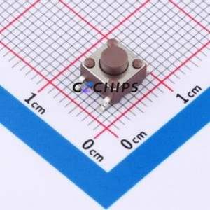 TSB06331-050D332DH-R1000 Tactile Switch SMD-4P,6.1x6.1mm Switch Single Pole Single Throw Round Button 1.8N 6.1mm - Product Image 1