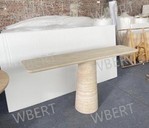 Mesa Consola WBERT WBERT-01 de Mármol Blanco, Duradera, Minimalista, Moderna, Hecha a Mano, Mueble para Sala de Estar, Apartamento u Hotel - Product Image 2