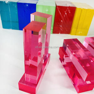 Nhà Máy Khuyến Mãi Bé Giáo Dục 54Pcs Trong Suốt Đầy Màu Sắc Acrylic Xây Dựng Khối Nhào lộn Tháp <span class=keywords><strong>Cube</strong></span> Trò Chơi - Product Image 3