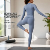 Ensemble de yoga 2 pièces pour femmes, veste à fermeture éclair intégrale à manches longues, leggings taille haute, tenues de sport, vêtements de fitness, vente en gros
