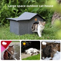 Nichoir pour chat d'extérieur solide, toutes saisons, amovible, lavable, imperméable, en polyester, abri pour chat errant, type de fermeture : sans fermeture