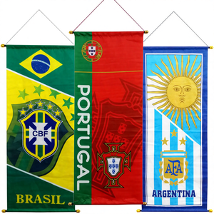 Bandiera Lunga in Poliestere 2026 per Squadre Nazionali di Calcio USA Brasile Argentina Germania Portogallo Decorazione per Bar e Lotterie - Product Image 1