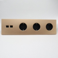 Prise murale standard européenne Ports USB 5V 2.1A Double prises interrupteurs de panneau en aluminium prises électriques pinces 16A