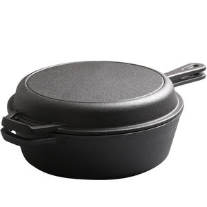 Poêle à steak en métal fait à la main en <span class=keywords><strong>fonte</strong></span> à l'<span class=keywords><strong>ancienne</strong></span> et poêle à soupe/ragoût fer brut épaissi pour usage domestique - Product Image 4