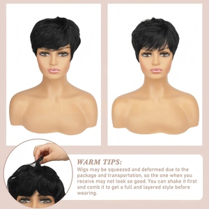 Perruque Courte Bouclée Européenne et Américaine Sans Dentelle, Non en Cheveux Humains, Vente en Gros Usine, Personnalisable, 110g de Volume, Effet <span class=keywords><strong>Contour</strong></span> - Product Image 4