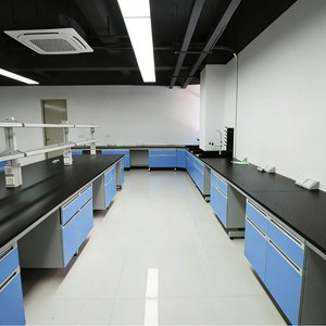 โต๊ะทำงานเหล็กสำหรับห้องปฏิบัติการ หน้าท็อปอีพ็อกซี่เรซิ่นหนา 16 มม. พร้อมอ่างล้างมือ สำหรับใช้ในห้องปฏิบัติการโรงเรียน - Product Image 3