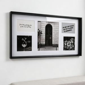 62x33cm Moderner Schwarzer 5-Fach Mehrfach-Fotorahmen <span class=keywords><strong>Collage</strong></span>-Wandrahmen für Wohnzimmer Schlafzimmer Dekoration - Product Image 5
