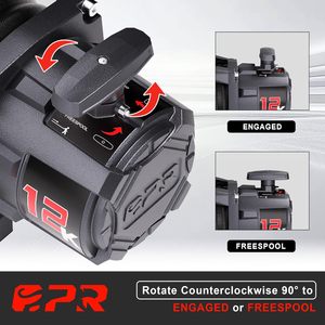 XINQI 12000 LB Electric Winch <strong>Hoist</strong> 12V/24V Wireless Remote Control Stainless Steel 9.5-10mm Rope for ATV/UTV Tractor Boat - Product Image 4