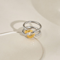 NOUVELLE BAGUE NOEUD MIXTE STYLE FROID NORVÉGIEN Dazan HOT INS BAGUE DE COUPLE EN ACIER INOXYDABLE Plaqué or 18 carats POUR FEMMES HOMMES