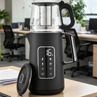 Bouilloire à double paroi 1,7 L + Pot à thé en verre 1,0 L, ensemble bouilloire électrique pour la maison