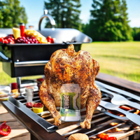 2025 derniers accessoires de barbecue en acier inoxydable porte-ustensiles de Barbecue en plein air poulet rôtissoire support bière peut gril pour l'extérieur