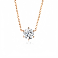 Collier pendentif solitaire tendance en promotion avec diamant de laboratoire serti à six griffes