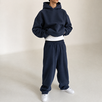Ensemble de survêtement décontracté unisexe en coton/polyester tricoté pour l'hiver, pantalon de jogging et sweat à capuche amples de haute qualité pour hommes