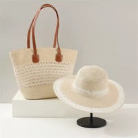 Ensemble Sac à Bandoulière et Chapeau de Paille Tendance pour Femme – Nouveauté Grossiste Usine – Chapeaux de Plage à Large Bord et Sac à Main pour Vacances d'Été – Collection Designer