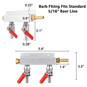 <span class=keywords><strong>2</strong></span> / 3 / 4 Way CO2 Phân Phối Khí Manifold Keg Điền Manifold Với Van Kiểm Tra Homebrewing - Product Image 3