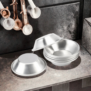 Moules à pâtisserie ronds écologiques en métal miniatures pour la maison, réutilisables, en aluminium, pour tartelettes aux œufs, outils de pâtisserie, moules à pâtisserie en métal, aluminium réutilisable - Product Image 3