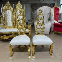 Chaise Trône Traditionnelle à Dossier Haut en Bois Massif pour Mariages Royaux, Hôtels de Luxe et Événements Cérémoniels