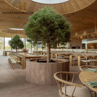 Ensembles de meubles de restaurant en bois, comptoir de bar de restaurant en verre trempé de luxe, table de salle à manger de haute qualité