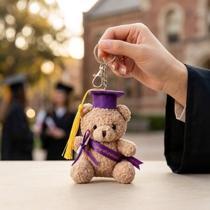 Orsetto di Peluche per <span class=keywords><strong>Laurea</strong></span> e Dottorato, Regalo di Ritorno a Scuola per Giovani, Ciondolo Orsetto Teddy - Product Image 1