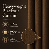 Rideaux occultants épais 500g, motif moderne rivière étoilée, jacquard marron coco, pour salon, 100% polyester