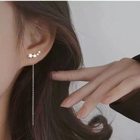 Boucles d'oreilles pendantes en acier inoxydable haut de gamme style Instagram Little Star pour femme, fraîches et élégantes, petite niche estivale