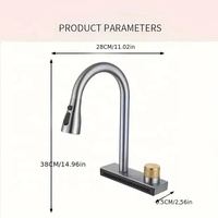Robinet de cuisine moderne à cascade, en acier inoxydable 304, mitigeur chaud/froid à poignée unique, rotatif à 360 degrés, monotrou