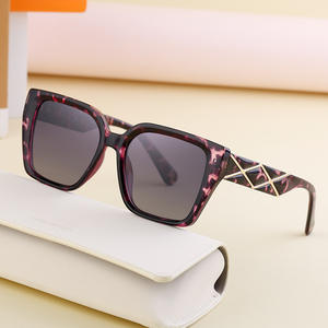 Lunettes de soleil carrées Fy-99128e, monture PC, protection UV400, unisexe, tendance, avec branches à motif diamant - Product Image 2