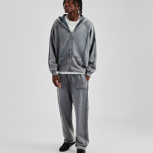 Customizable Cotton Fitness Hooded Winter Tracksuit for <b>Men</b>-Regular Fit Fleece Drawstring Closure Tracksuits Set Wholesale Low - Product Image 1