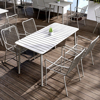 Ensemble de table et chaises de salle à manger en bambou pour l'extérieur, mobilier commercial pour patio, café, restaurant, cour, bar, sièges en plein air