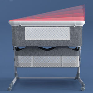 Modern Metal <strong>Crib</strong> Newborn Large Folding Mobile Rocking Bed Portable Baby BED Guardrail Multifunctional BABY BED - Product Image 3
